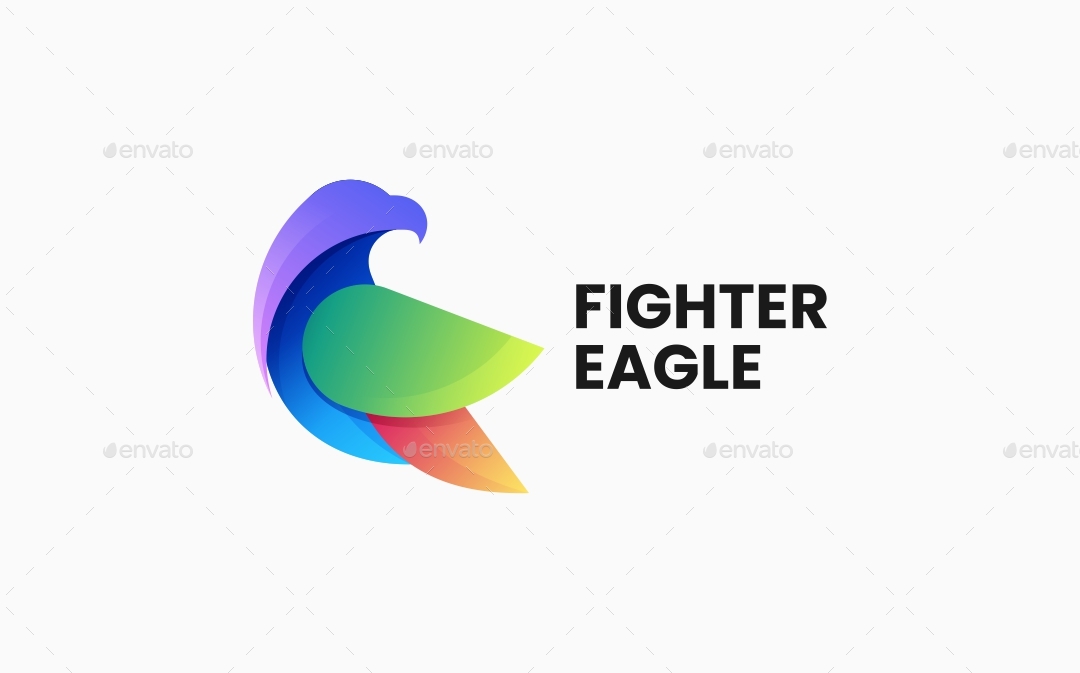 Fighter Eagle Gradient Colorful Logo Template Logo Templates